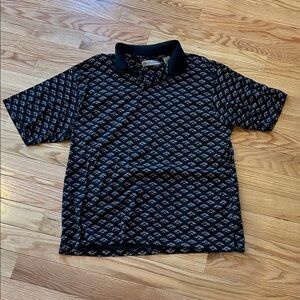 Nicklaus Black Patterned Polo Shirt NWOT golf classic athletic casual Large golf
